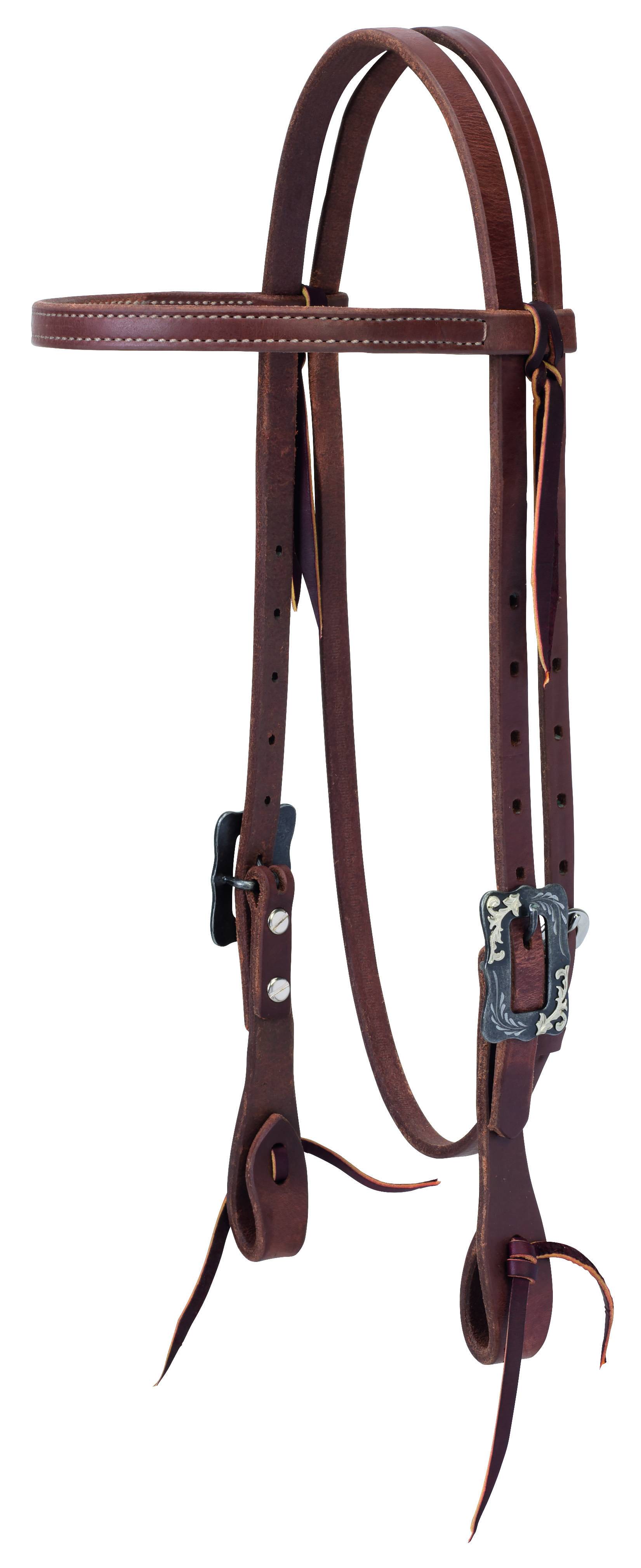 Weaver Protack Straight Browband Headstall Oiled Russet