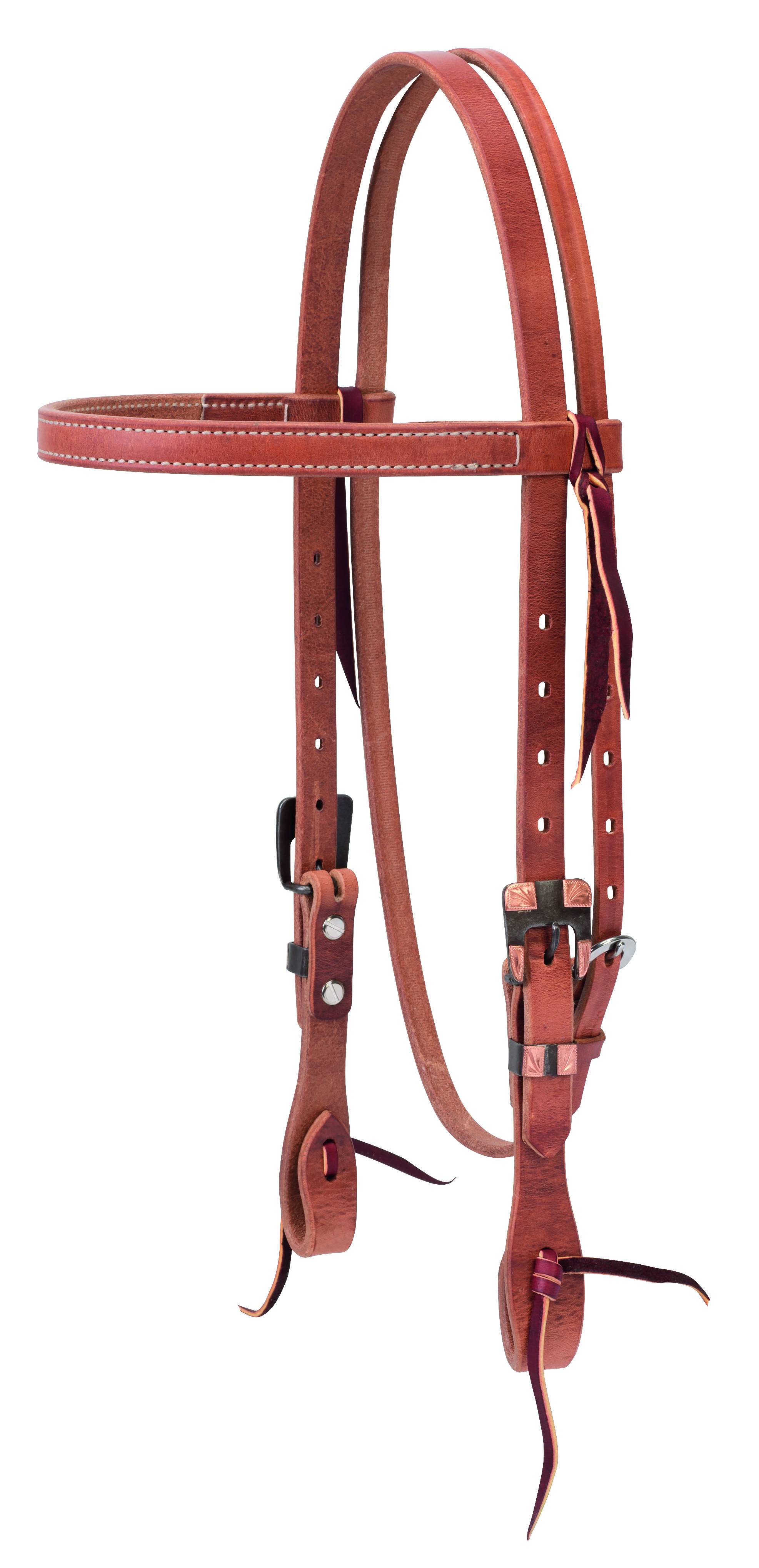 Weaver Protack Straight Browband Headstall - Brown Hardware