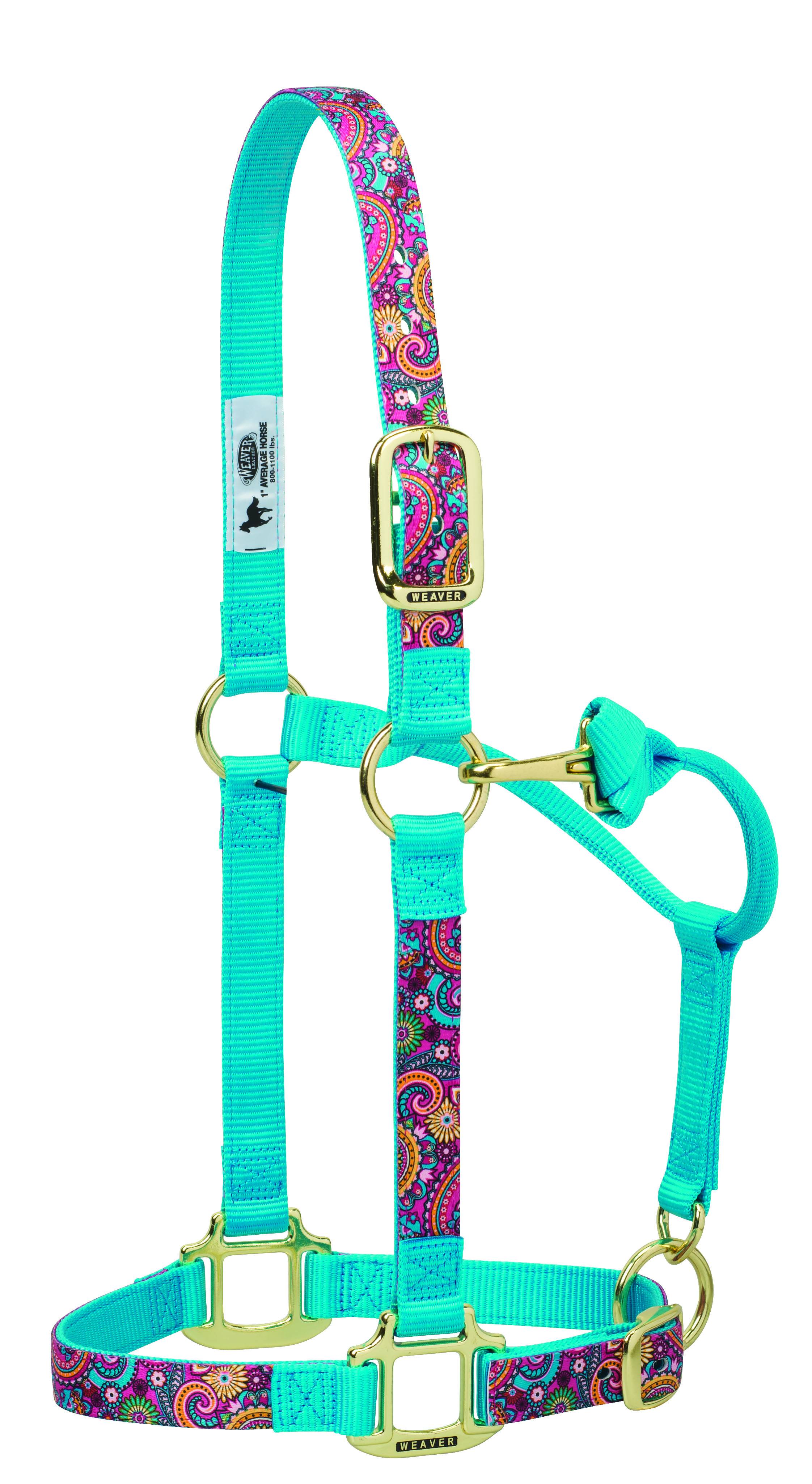 Weaver Nylon Paisley Adjustable Chin And Throat Snap Horse Halter