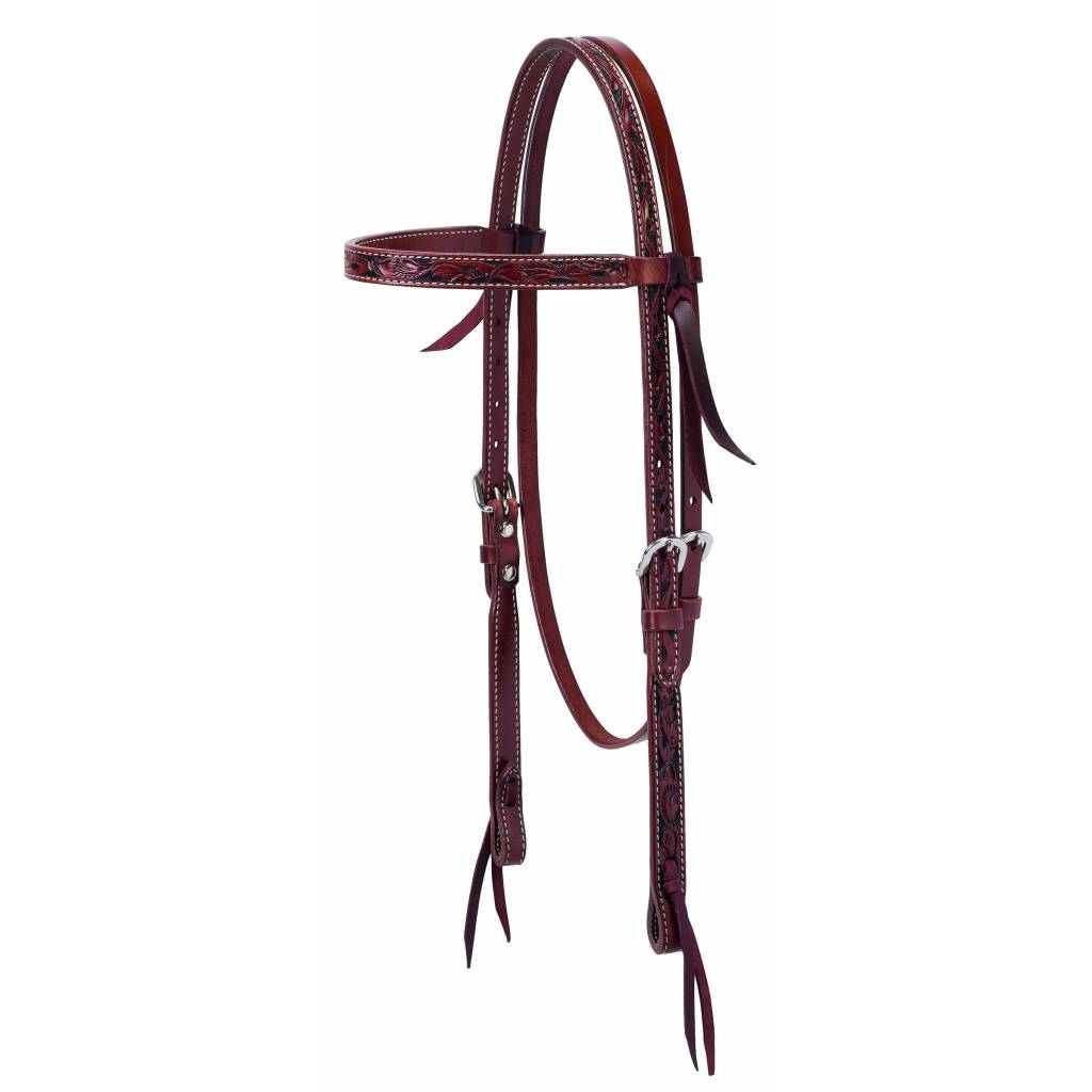 Weaver Floral Carved Browband Headstall