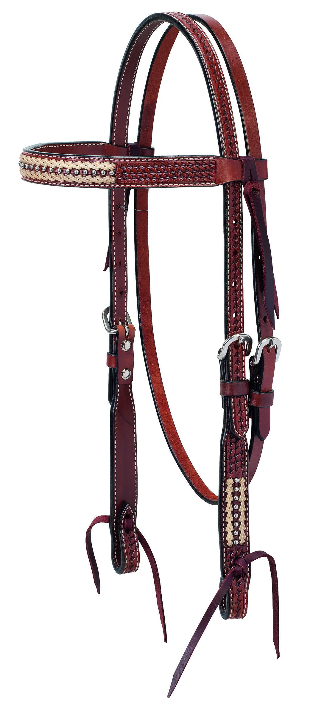 Weaver Basketweave Rawhide Accents Browband Headstall