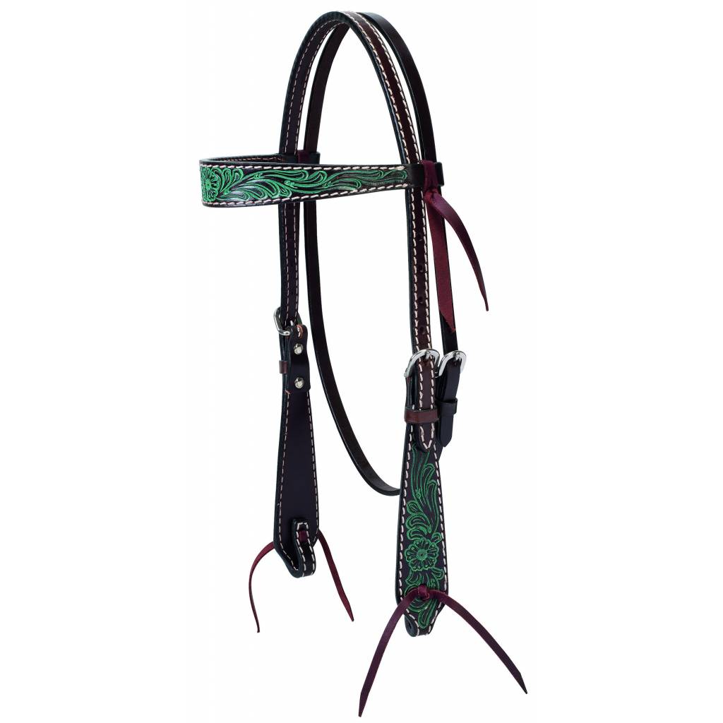 Weaver Carved Flower Browband Headstall