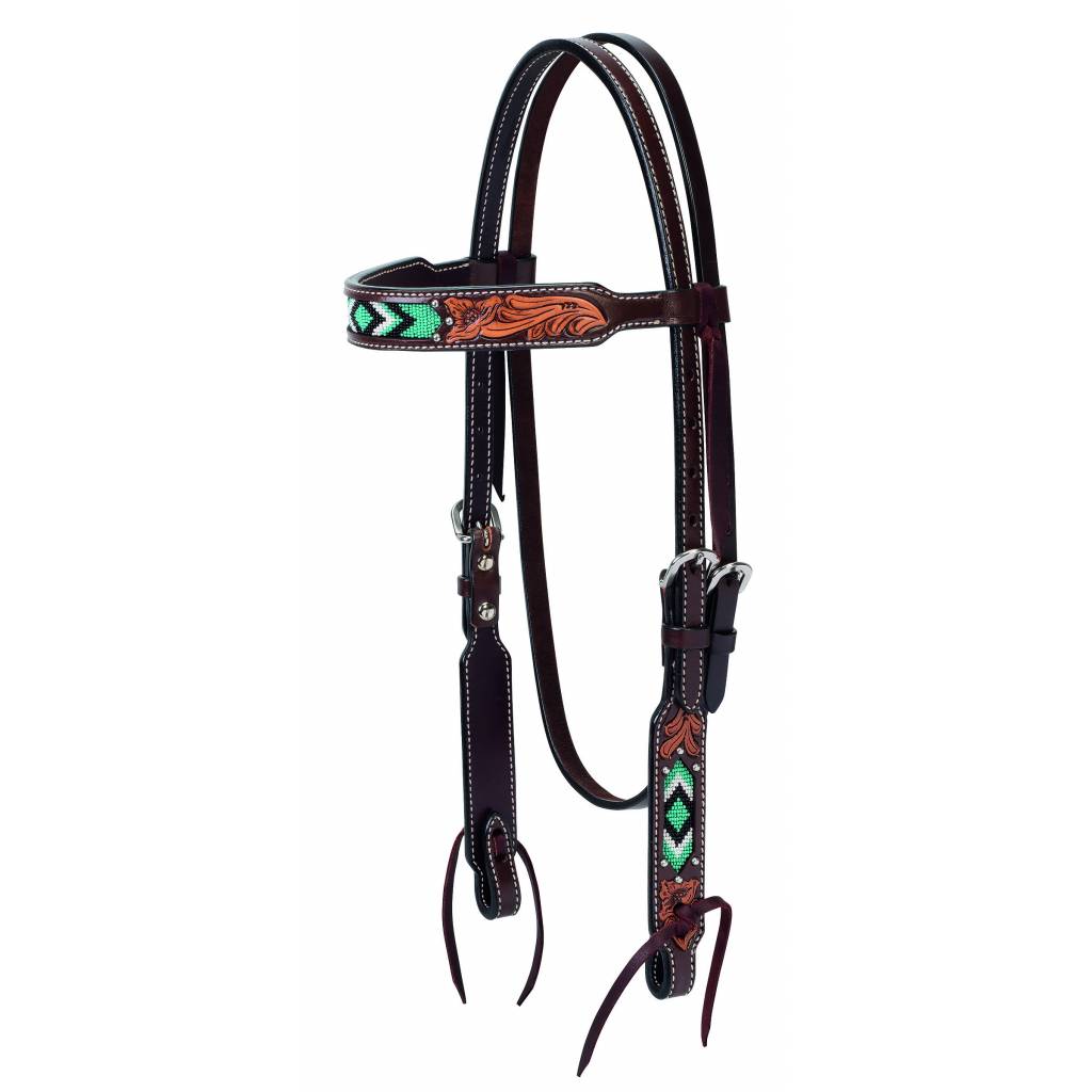 Weaver Diamond Beaded Browband Headstall