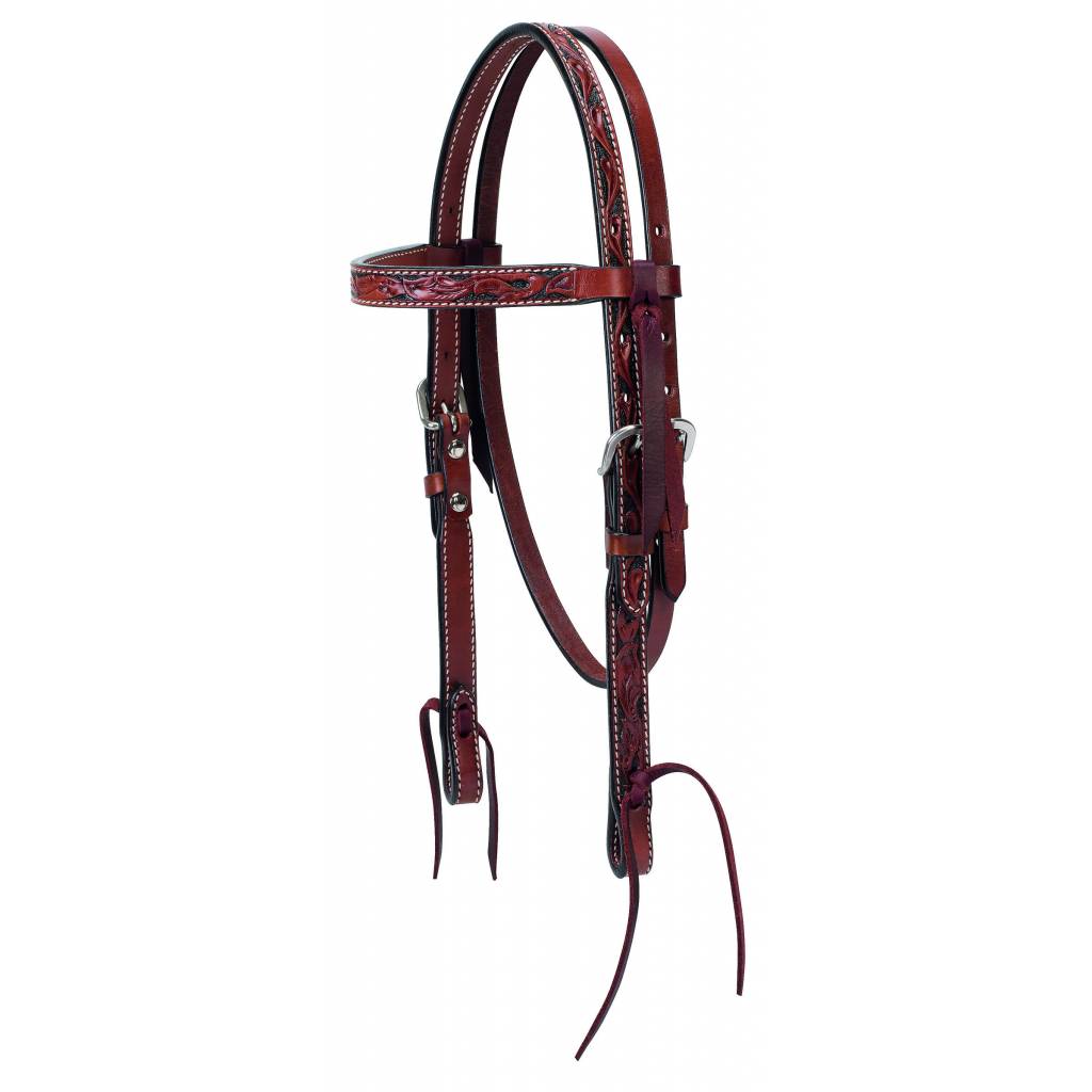 Weaver Floral Carved Pony Browband Headstall