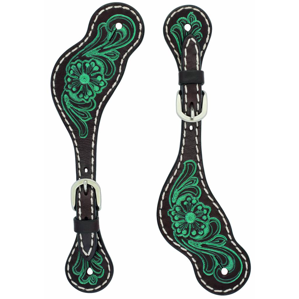 Weaver Cross Carved Flower Spur Straps - Ladies