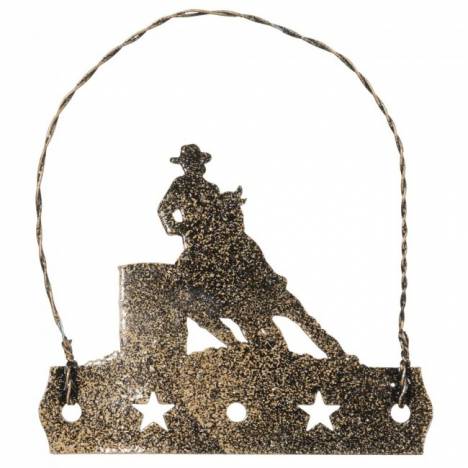 Tough-1 Equine Motif Ornament With Glitter Finish - Barrel Racer