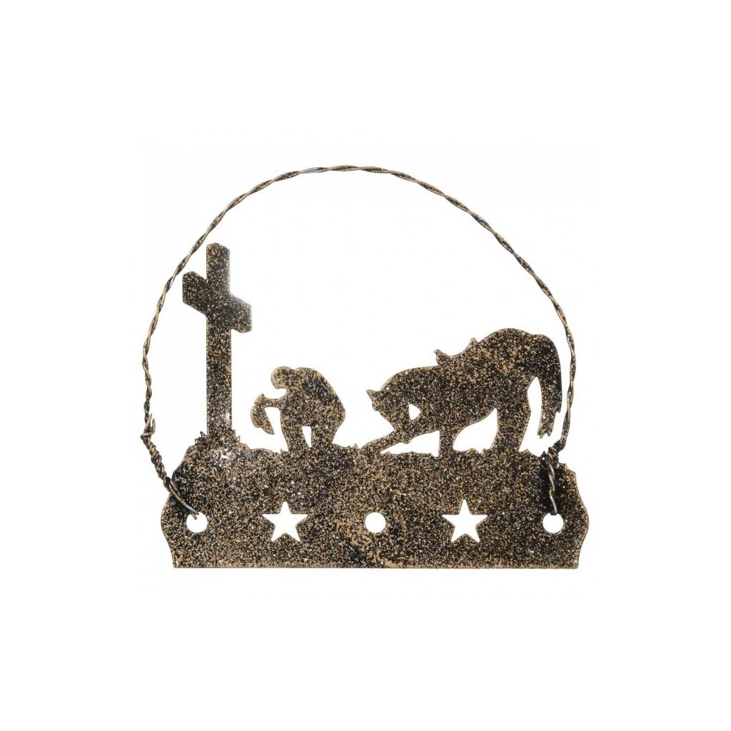 Tough-1 Equine Motif Ornament With Glitter Finish - Cowboy Prayer