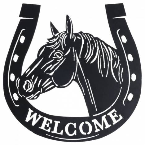 Tough-1 Welcome Horse Head Horseshoe Sign