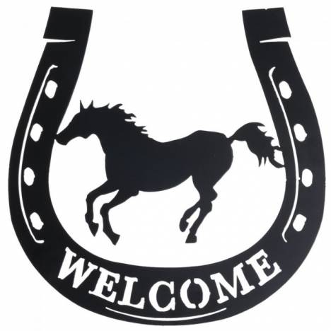 Tough-1 Welcome Running Horse Horseshoe Sign