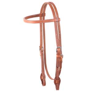 Cashel Harness Leather Stitched Browband Headstall - Quick Change Ends