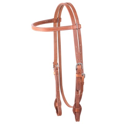 Cashel Harness Leather Stitched Browband Headstall - Quick Change Ends