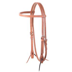 Cashel Harness Leather Stitched Browband Headstall - Tie Ends