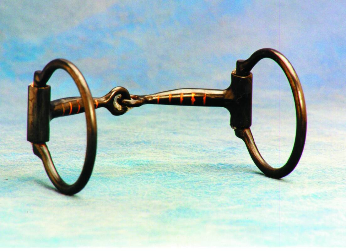 Colorado Saddlery Black Steel Inlaid Copper Mouth Snaffle Bit