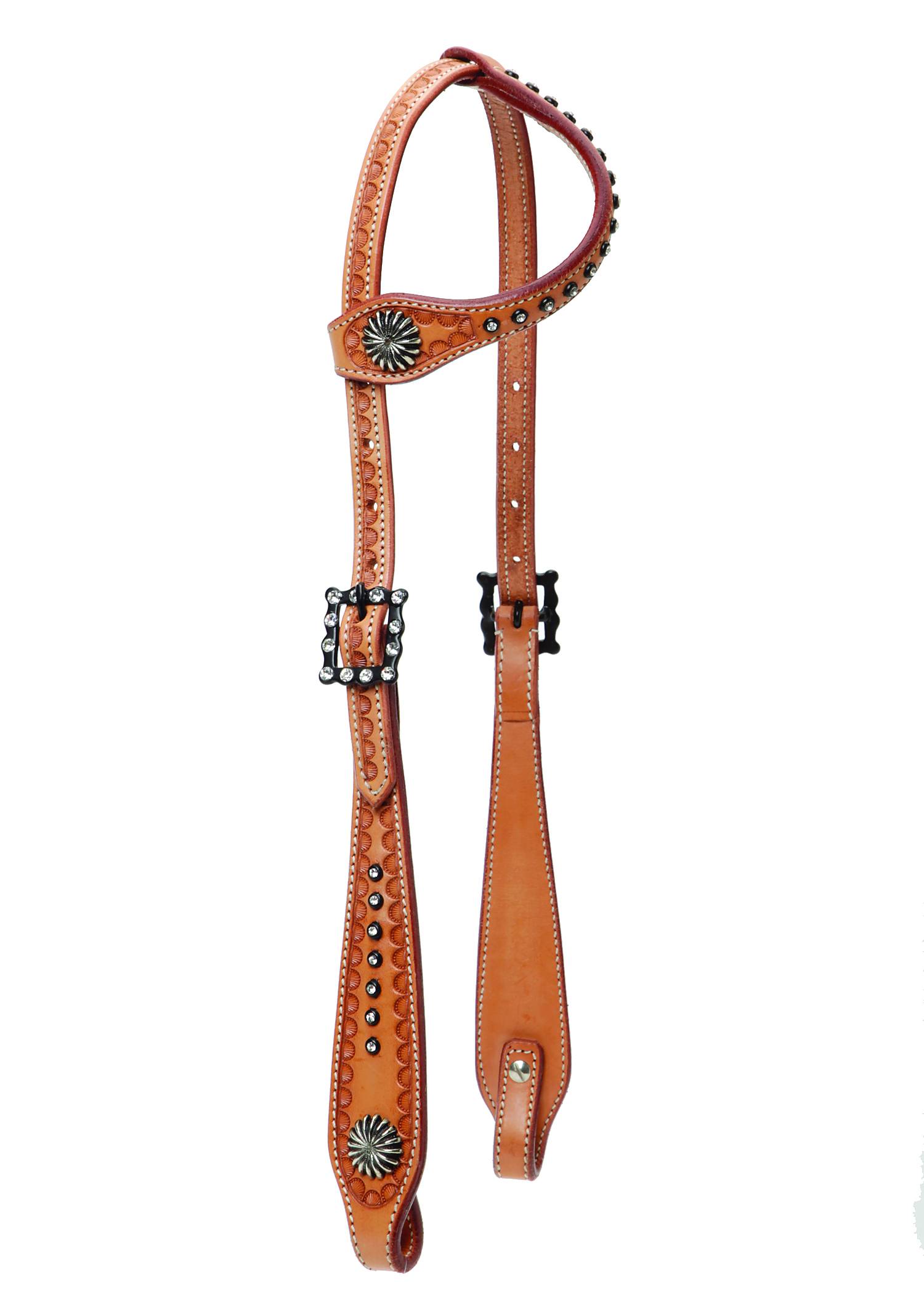 Colorado Saddlery Starburst Slip Ear Headstall With Rhinestones