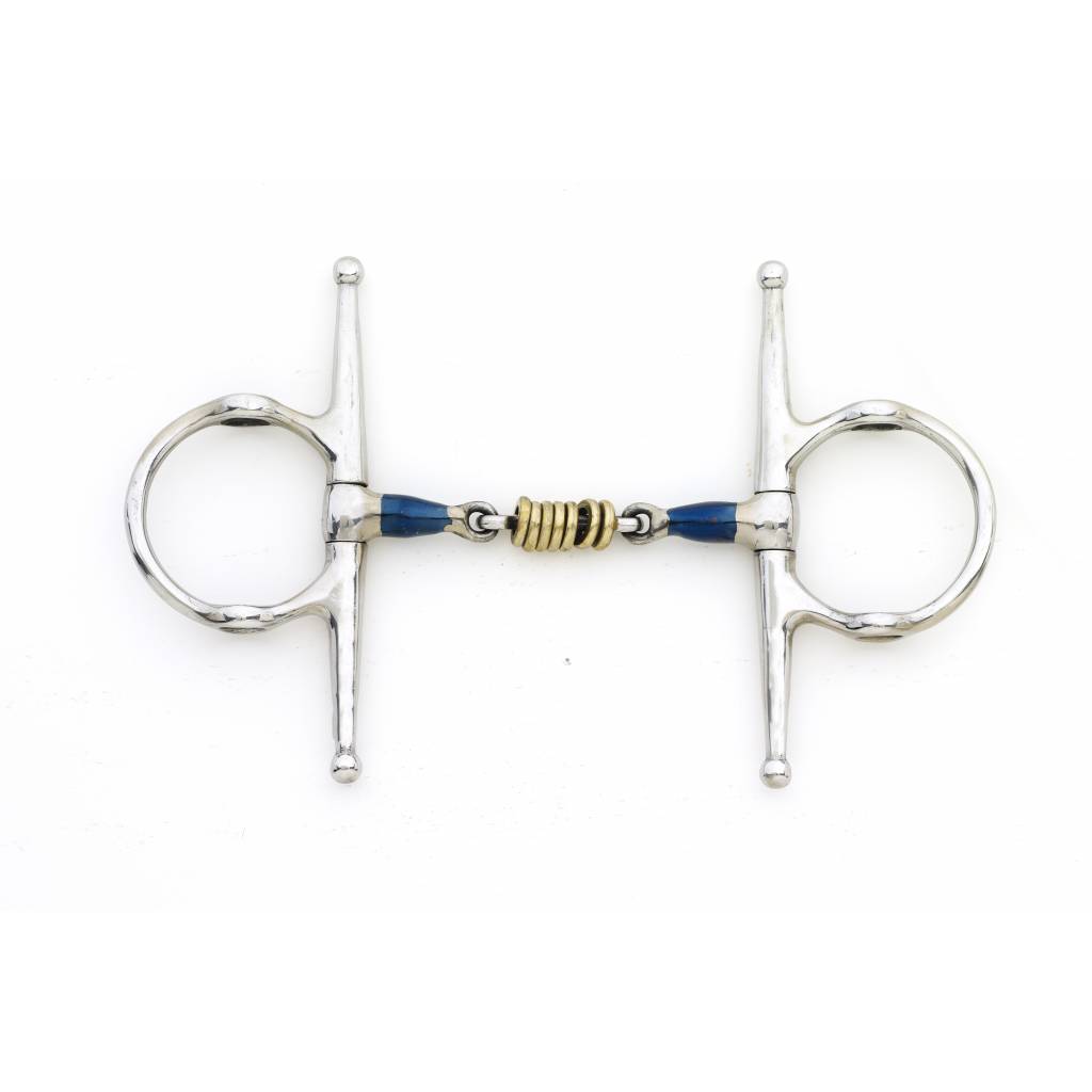 Centaur Full Cheek Gag Dbl Joint Brass Rings Bit