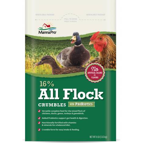 Manna Pro 16% All Flock Crumble with Probiotics