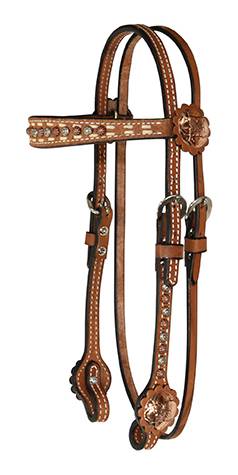 Reinsman Roughout Flared Browband Headstall With Dots