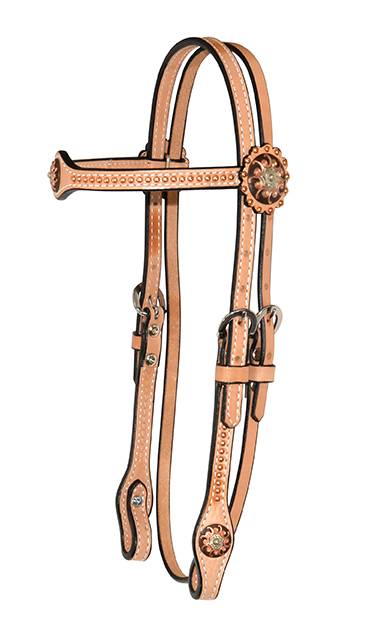 Reinsman 5/8 Copper Concho & Spot Browband Headstall