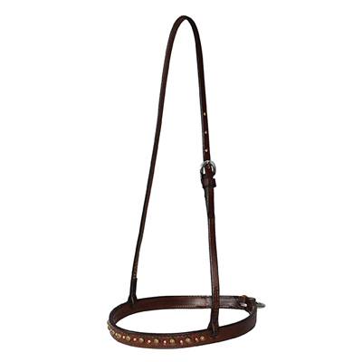 Reinsman Bridle Leather Noseband with Brass & Copper Spots