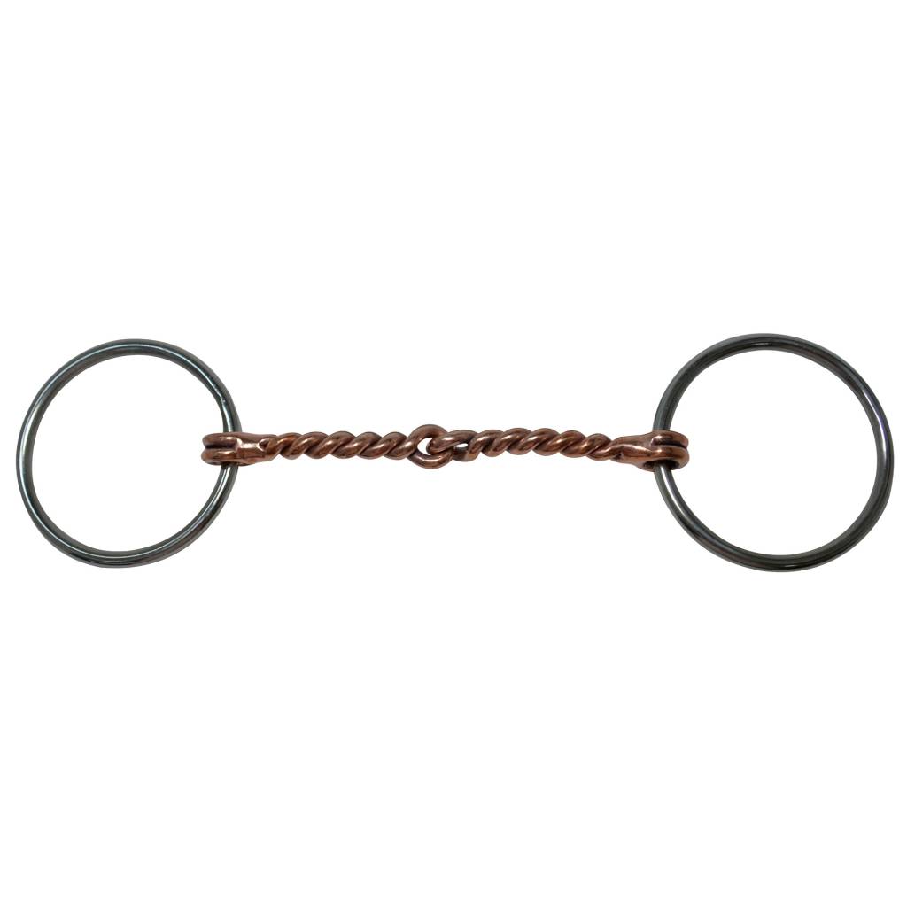 Reinsman Diamond R 3/8" Medium Copper Twisted Loose Ring Snaffle Bit