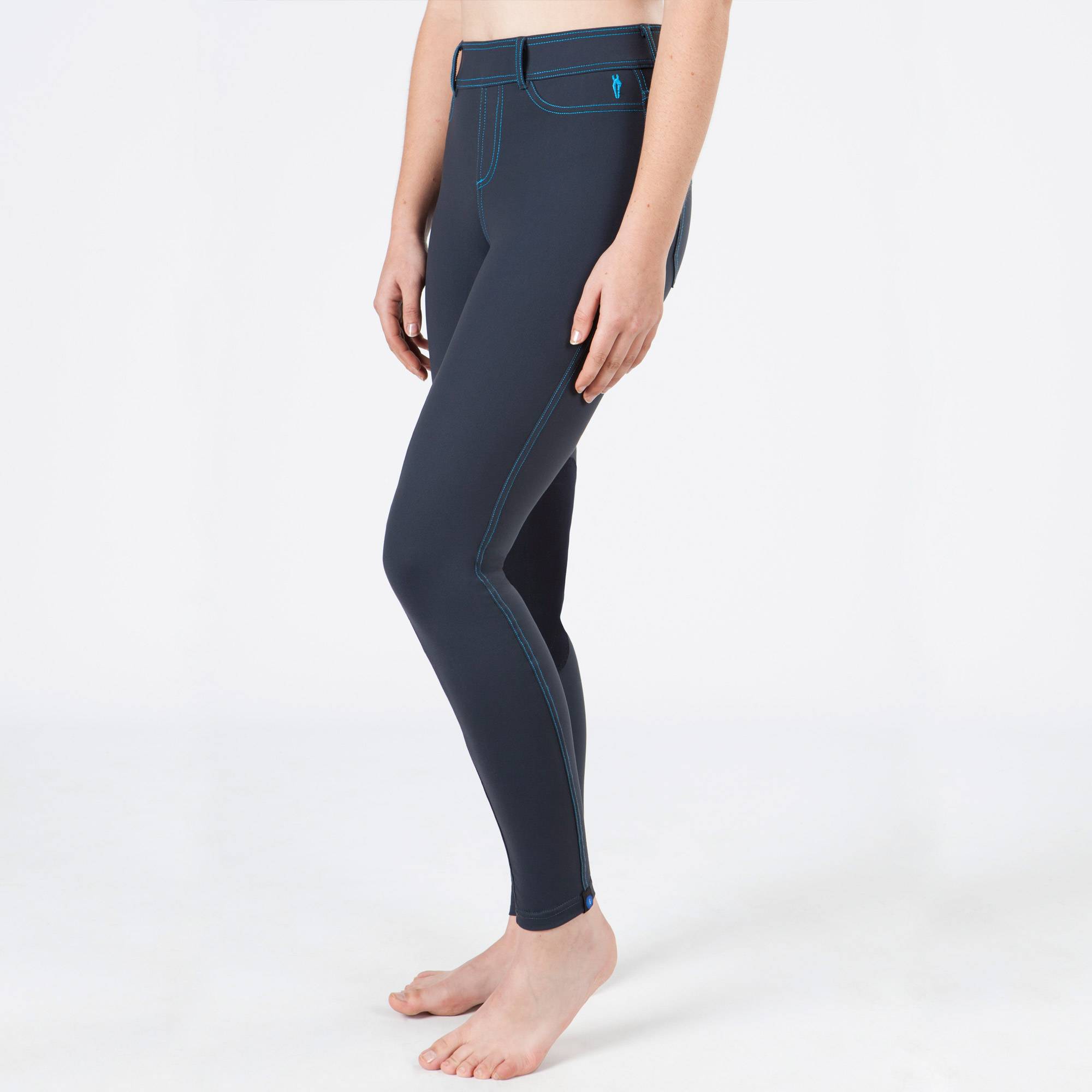 Black, X-Small Irideon Kids Cordova Knee Patch Tights