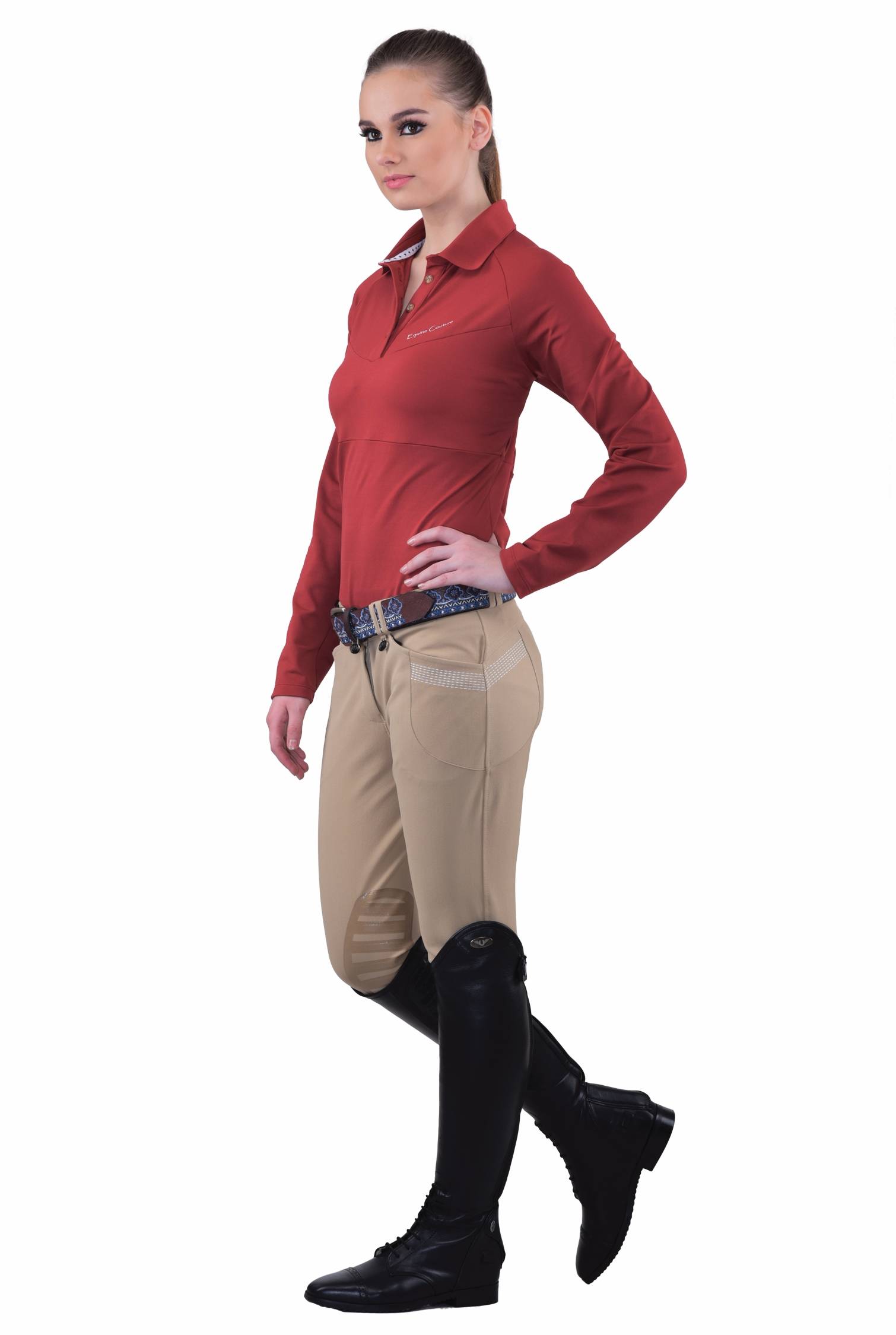 Equine Couture Ladies Sarah Silicone Knee Patch Breeches