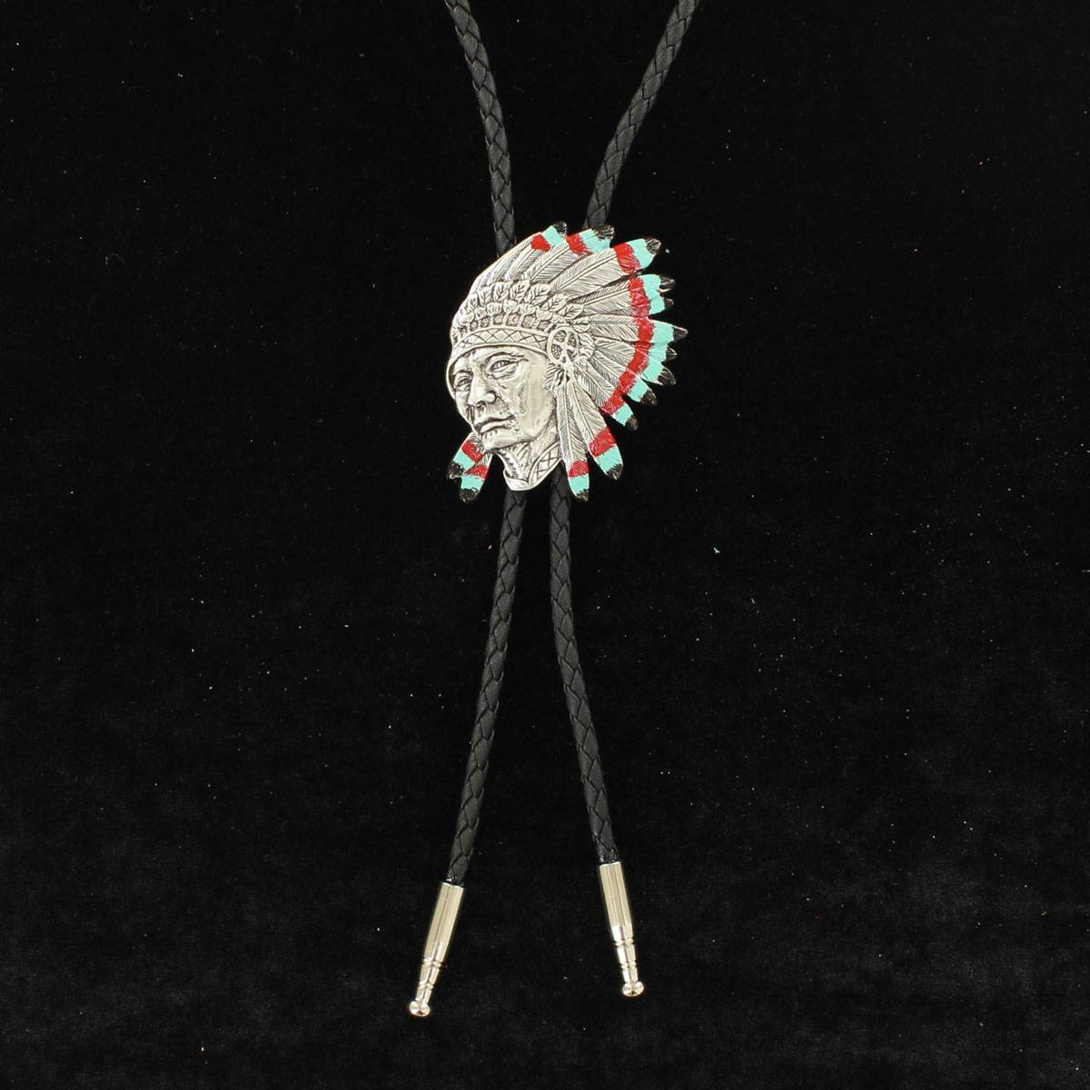 M&F Western Printed Head Dress Bolo Tie