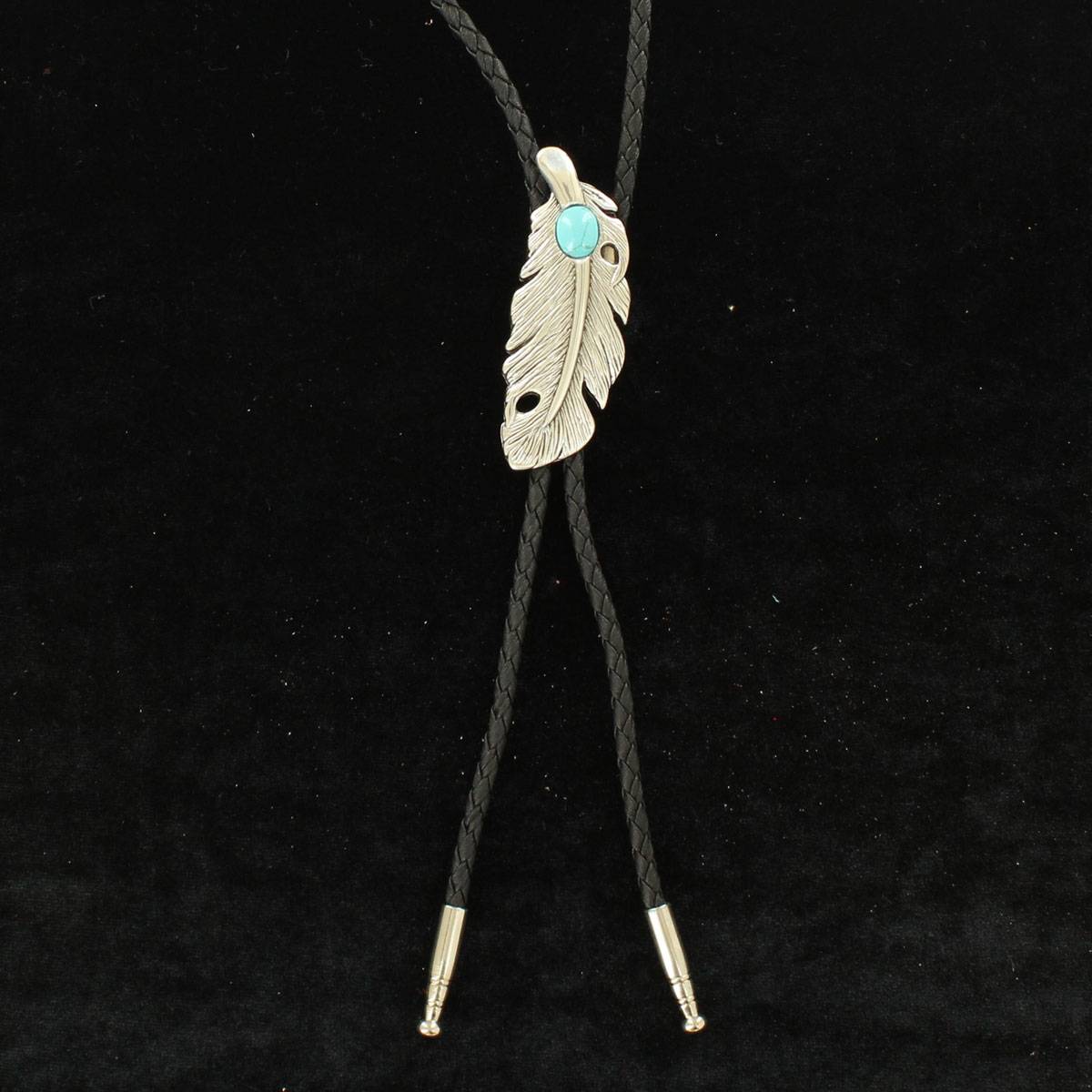 M&F Western Feather Stone Bolo Tie