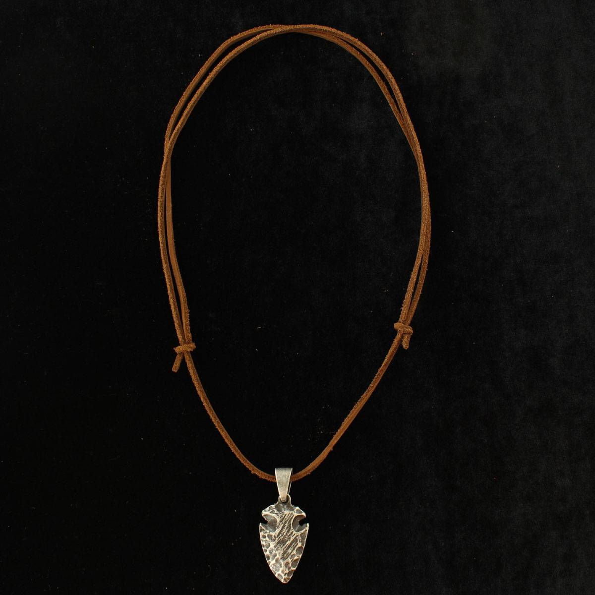 Twister Hammered Arrowhead Suede Rope Necklace