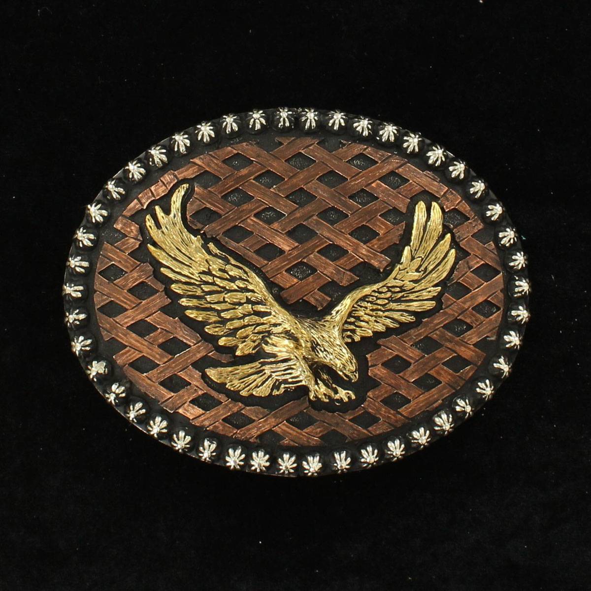 5-889792 Crumrine Oval Berry Edge Basketweave Bald Eagle Bu sku 5-889792