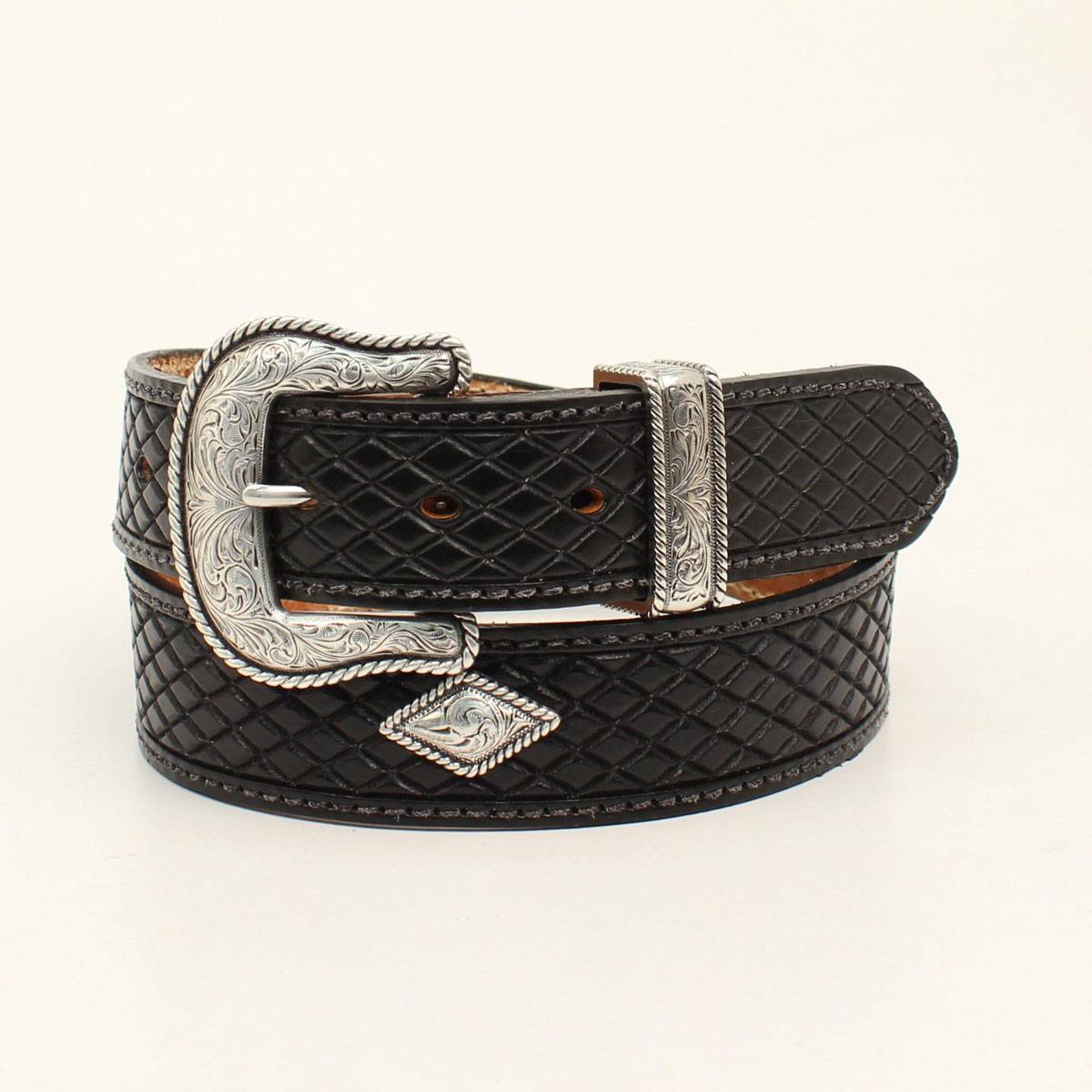 Mens Nocona Scroll Embose Flag Buckle Belt Nocona Belt Co