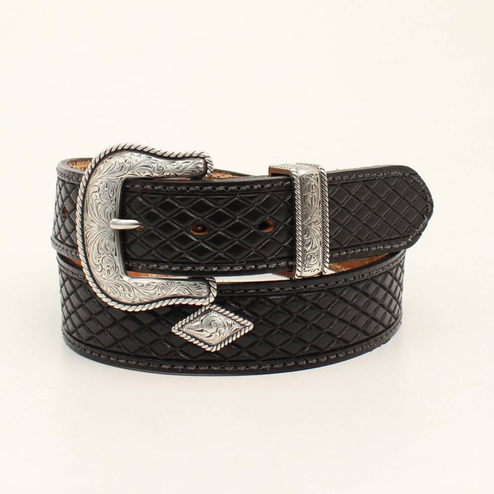 Nocona Belt Company Mens Forth Worth Diamond Embossed Concho Belt