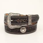 Nocona Belt Company Mens San Antonio Round Star Concho Embossed Belt And Buckle
