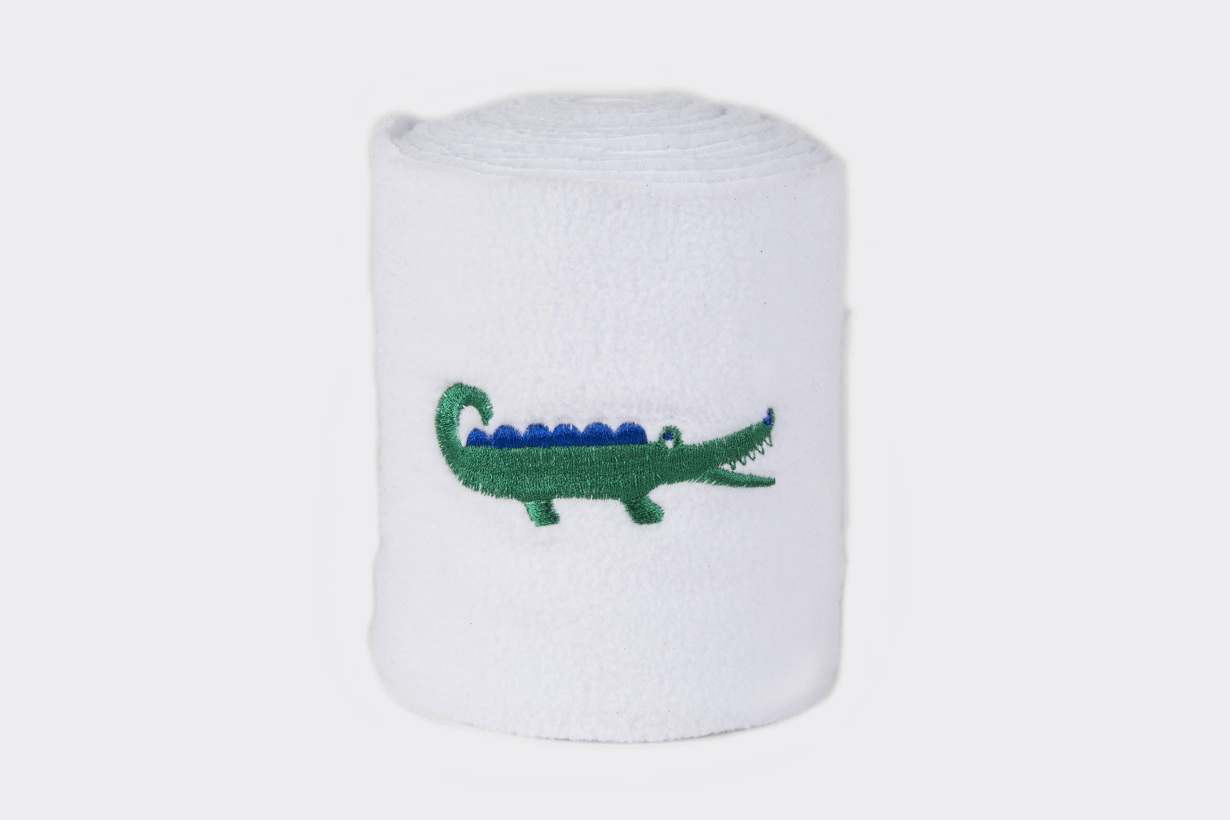 Lettia Embroidered Green Alligator Polo Wraps