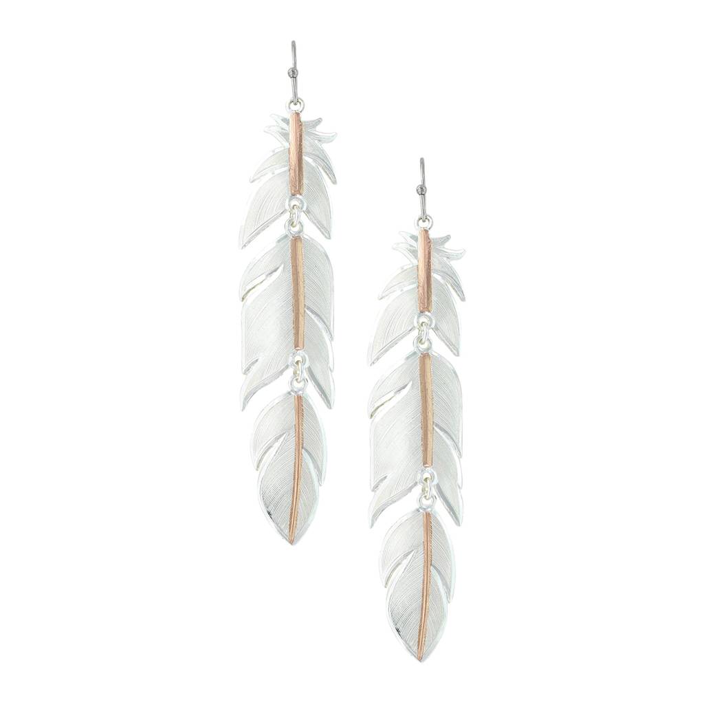 Montana Silversmiths Rose Gold Plume Feather Earrings