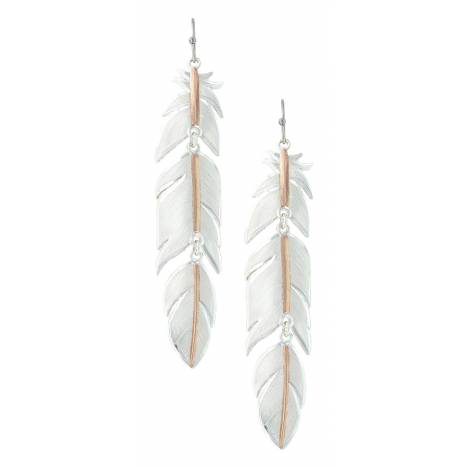 Montana Silversmiths Rose Gold Plume Feather Earrings