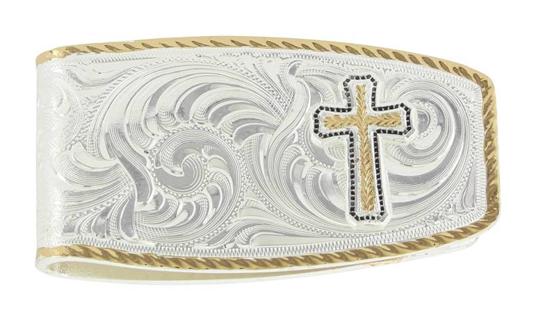 Montana Silversmiths Two Tone Classic Cross Figure Money Clip