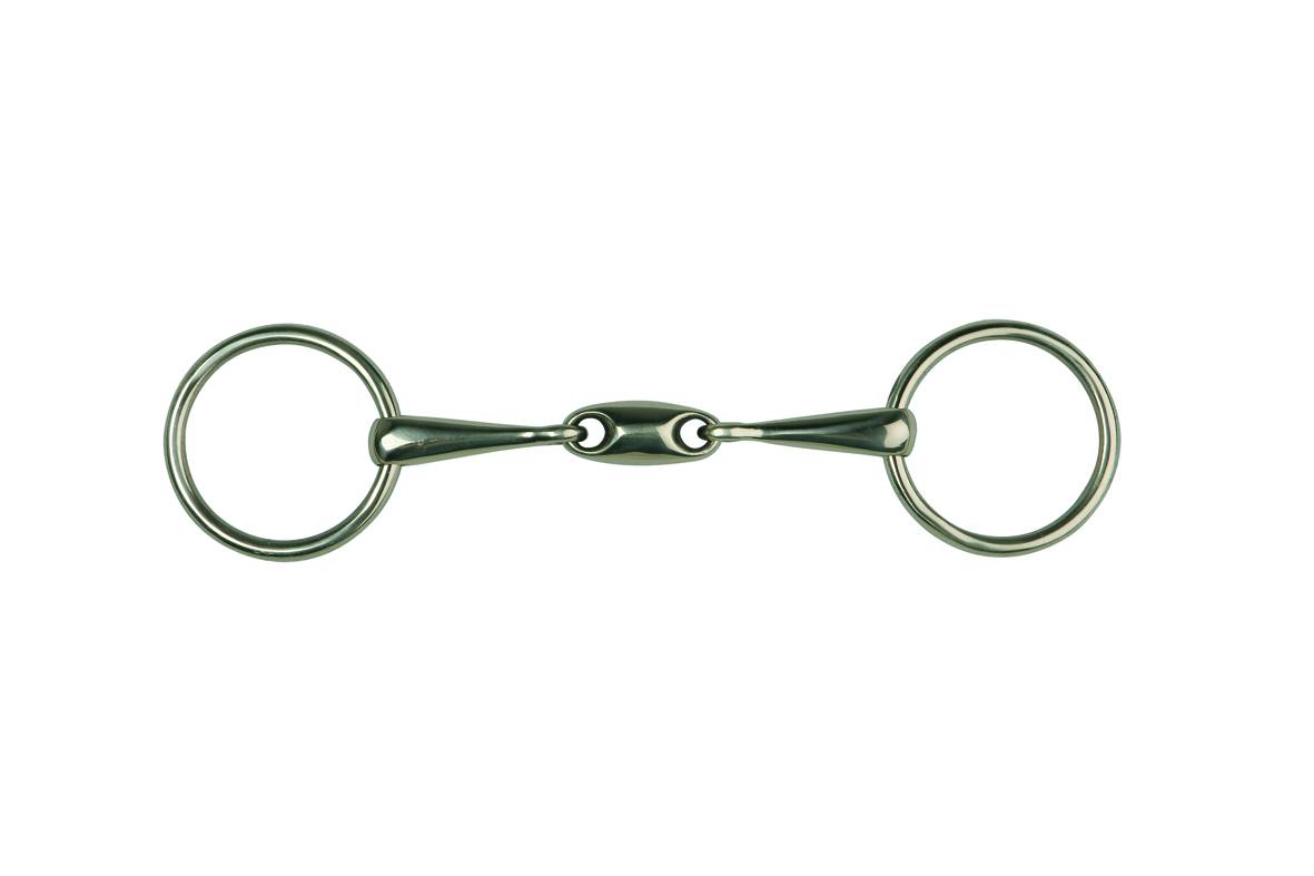 Metalab Cyprium Double Jointed 14 MM Bradoon Oval Link Ring Snaffle