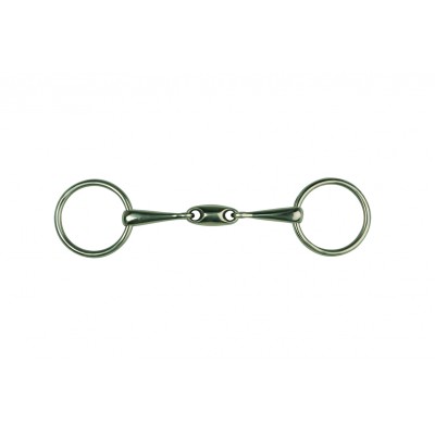 Metalab Cyprium Double Jointed 14 MM Bradoon Oval Link Ring Snaffle