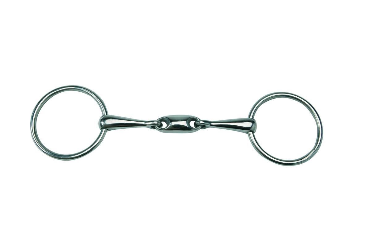 Metalab Double Jointed Oval Link Loose Ring 14 MM Snaffle