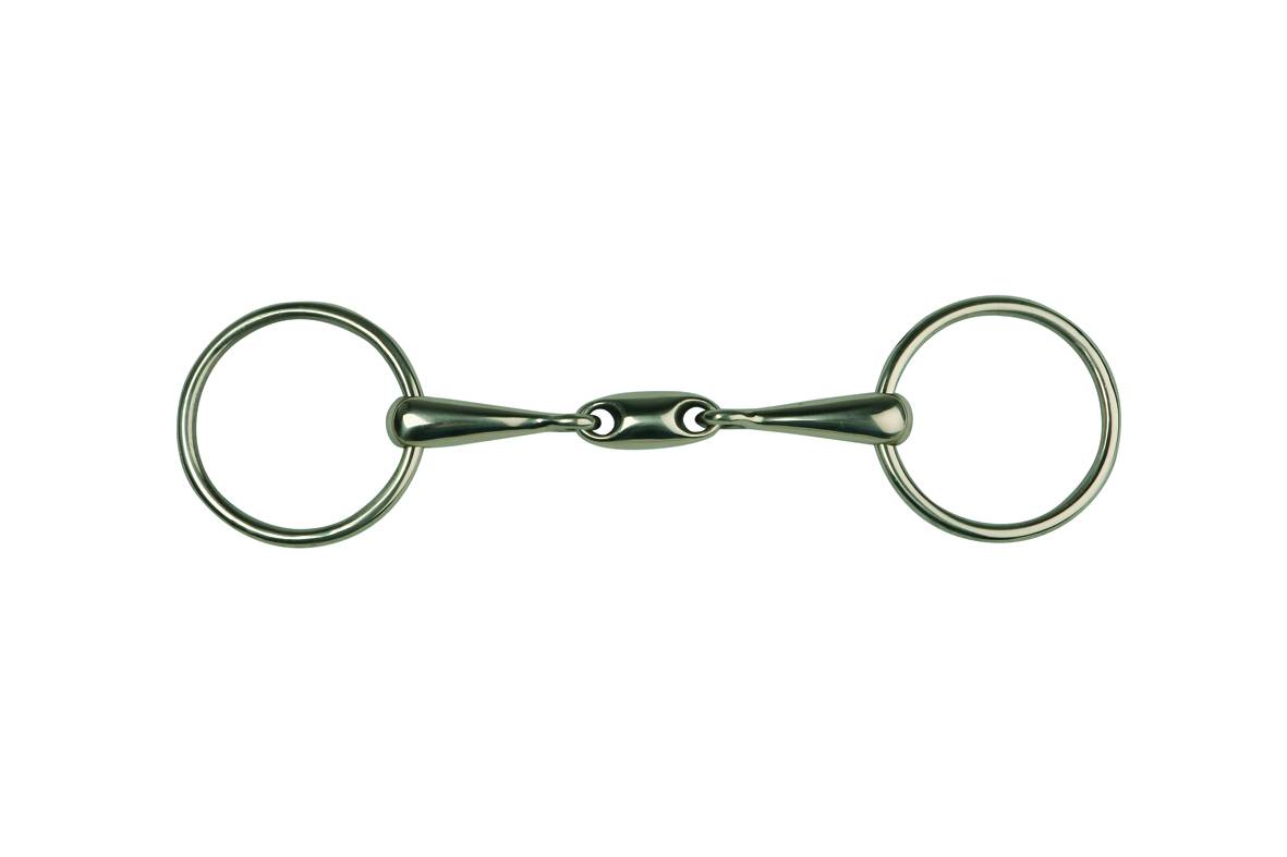 Metalab Cyprium Double Jointed 18 MM Bradoon Oval Link Ring Snaffle