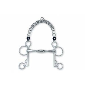 Metalab Double Jointed 20 MM Oval Link Pelham with Curb Chain