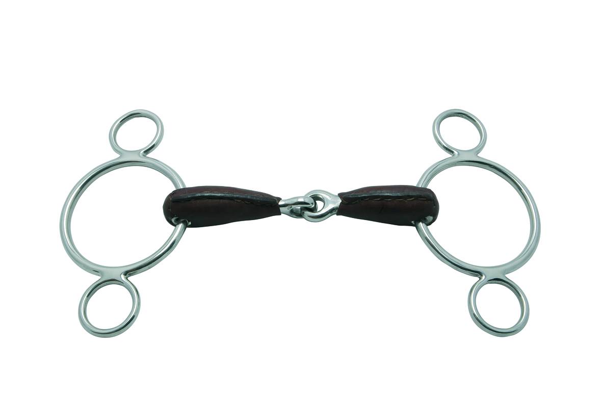 Metalab Stainless Steel Continental Hollow Leather 3 Ring Gag