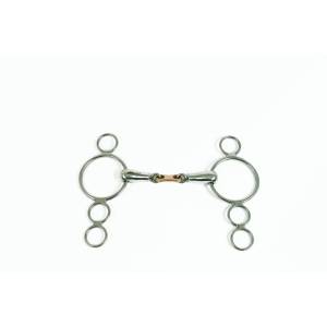 Metalab Pinchless Copper French Link Continental 4 Ring Gag Bit