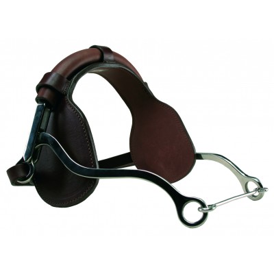 Metalab Stainless Steel Hackamore with Leather Padded Noseband
