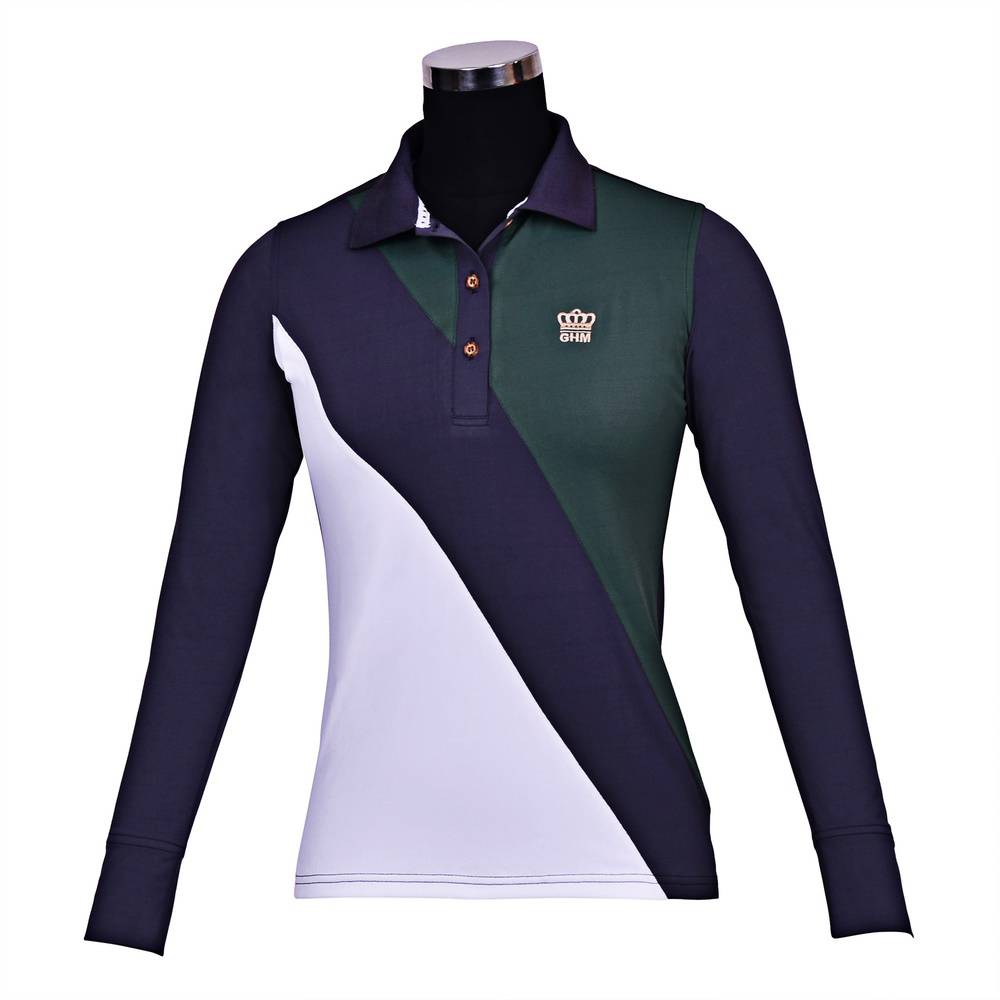 Equine Couture Ladies Performance Long Sleeve Polo Sport Shirt 