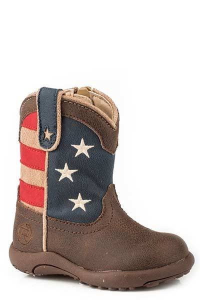 Roper Infant Cowbabies American Patriot Fashion Leather Boot