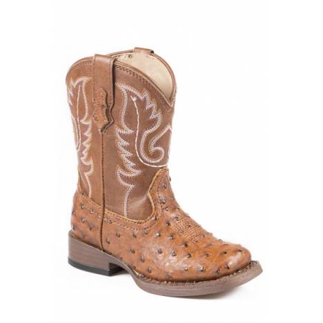 Roper Toddler Bumps Wide Square Toe Cowboy Boots - Tan