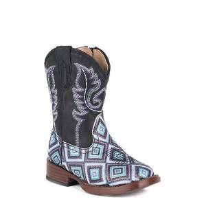 Roper Toddler Glitter Diamonds Bling Wide Square Toe Cowgirl Boots