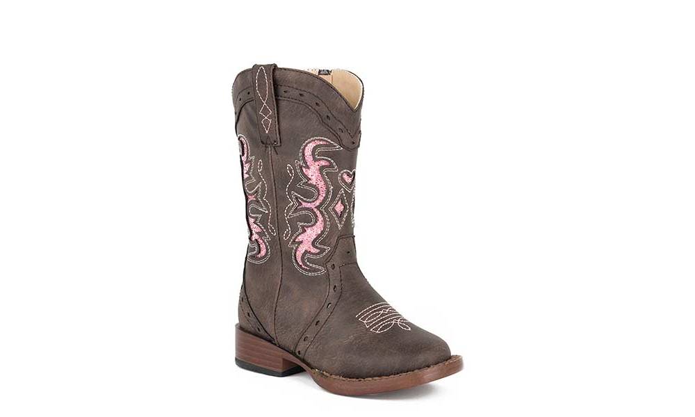 Roper Toddler Lexi Bling Wide Square Toe Cowgirl Boots